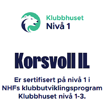 Korsvoll IL Håndball er sertifisert på Klubbhuset Nivå 1